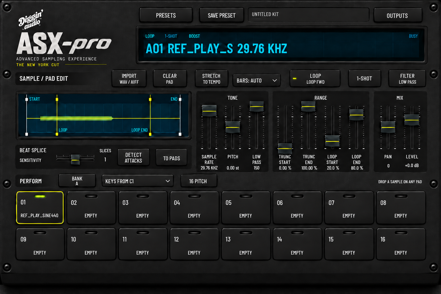 ASX-pro resampling production plug-in interface